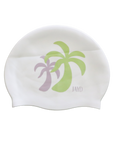 Side B: Palm tree salty sassy swim cap by JAYD Swimwear.