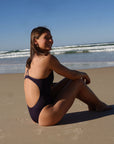 Athlete Kate wears the athletic one piece Siena. This piece is designed by JAYD Swimwear and it built for performance, being made out of chlorine resistant material, it is perfect for pool swimming.