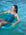 Model in pool ring wears JAYD Swimwear tie back athletic full coverage one piece: Riva in Cove