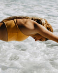 JAYD Swimwear, Athletic Bikini top in soft dream material. Colour is Amber