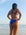 Back view of JAYD Swimwear Cali Athletic Bikini Bottom in Cobalt Blue