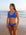 Front view of JAYD Swimwear Tazzie athletic bikini top in Cobalt Blue