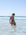 Back view of Finley One Piece Athletic Swimsuit in Navy Blue by JAYD Swimwear when wet.