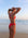 Back view of JAYD Swimwear Tazzie athletic bikini top in Ruby Red