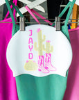 JAYD Swimwear swim cap featuring a cactus growing out of cowboy boots.