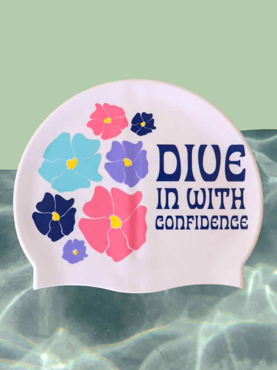 JAYD Swimwear limited edition swim cap dive in with confidence front