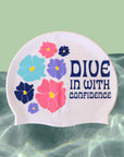 JAYD Swimwear limited edition swim cap dive in with confidence front
