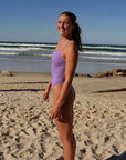 Athlete Molly wears the Siena one piece by JAYD Swimwear, this piece is chlorine resistant offers mid cheek coverage. It is perfect for those after a little more support.