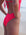 Close view of JAYD Swimwear full coverage tie back athletic one piece: Riva in Fiesta