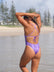 Back view of JAYD Swimwear tie back athletic one piece: Isla in Lilac Haze