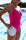 Breeza, athletic one piece by JAYD Swimwear in Pink Sorbet, Side View