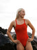 JAYD Swiwmear fixed back one piece called Soraya is made for movement. Athlete Ella is wearing the Ruby colour.