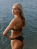 Swimmer Keira wears the Triangle tie-back top by JAYD swimwear in the colour cacao. This top is designed  for both training and leisure.