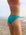 Back view of seamless, athletic, full coverage JAYD Swimwear Cali bikini bottoms in Atlantic Green.