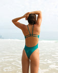 Athletic Zimmy One Piece in Cove by JAYD Swimwear, back view