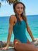 Front view of athletic swimsuit Apsley One Piece in Cove Green by JAYD Swimwear