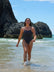 Front view of Tallow One Piece Athletic Swimsuit in Carbon by JAYD Swimwear