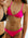 Front view of JAYD Swimwear athletic Triangle training bikini top in Pink Sorbet.