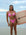 Front view of seamless, athletic, full coverage JAYD Swimwear Connie bikini bottoms in Fairy Floss Pink.