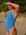 IBIZA Contrast One Piece athletic swimsuit in Cancun Blue with Sunshine Orange straps. Designed in Australia by JAYD Swimwear.