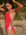 IBIZA Contrast One Piece athletic swimsuit in Ruby Red with Fairy Floss pink straps by JAYD Swimwear.