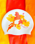 JAYD Swim cap with koi fish illustration.