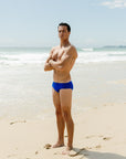 Side view of Ramshark Mens Briefs in Cobalt Blue by JAYD Swimwear.