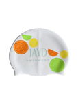 Squeeze some fun into your next swim session with this vibrant, zesty double sided JAYD Swim Cap, complete with orange, green and yellow citrus segments.