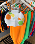 Compliment your favourite fluro swimsuit with a splash of citrus! This fruity little JAYD Swim Cap is ready to pair with your Meadow, Splice, Neon Orange, or Sunshine One Piece.