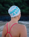Madi Armstrong wearing the JAYD Swimwear swim for a cure swim cap