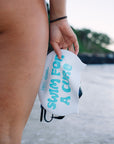 White JAYD Swim Cap with large swim for a cure text.